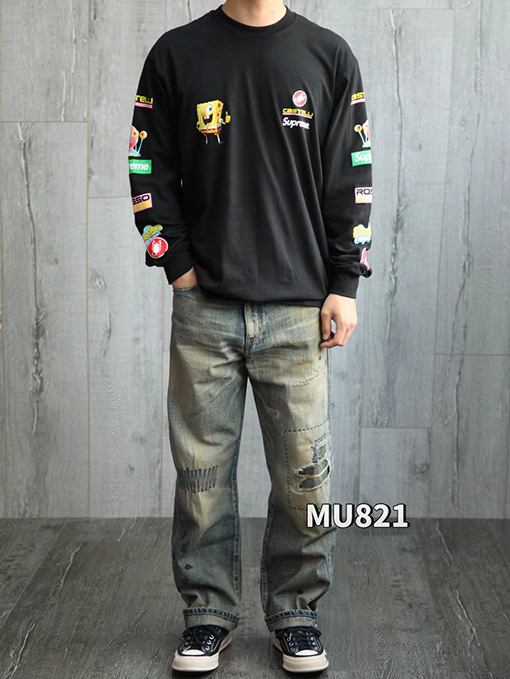 シュプリームコピー SS25 SPONGEBOB CASTELLI RACING L/S クルーネック長袖シャツ