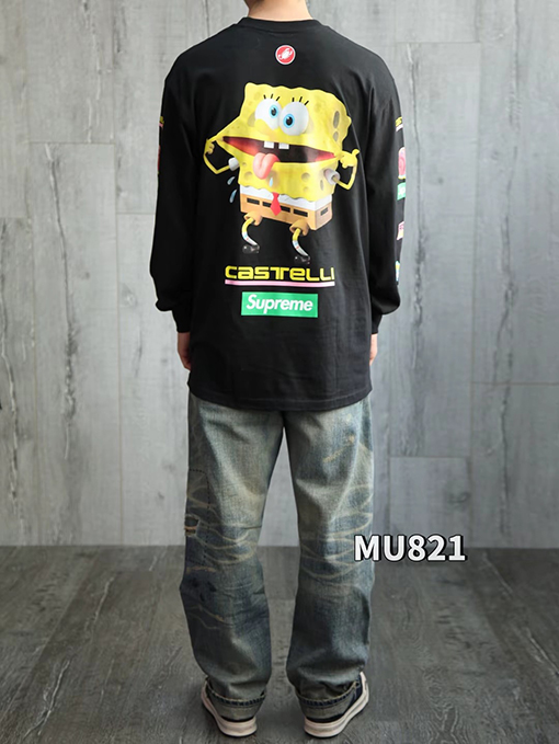 シュプリームコピー SS25 SPONGEBOB CASTELLI RACING L/S クルーネック長袖シャツ