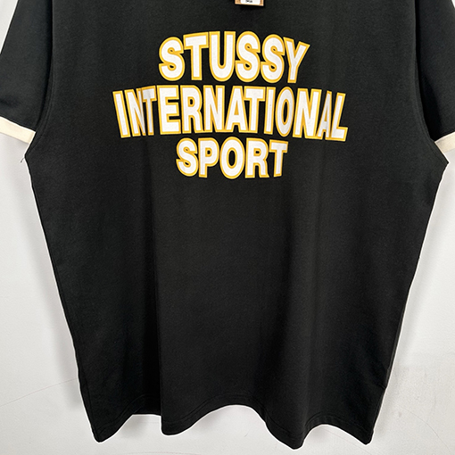 STUSSY SS25 HEAVY JERSEY CREW コントラストカラーのTシャツ