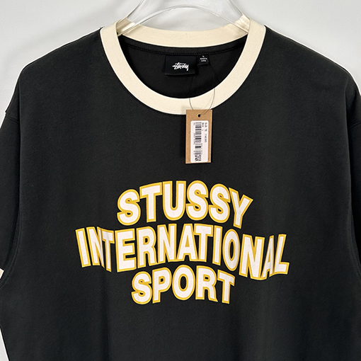 STUSSY SS25 HEAVY JERSEY CREW コントラストカラーのTシャツ