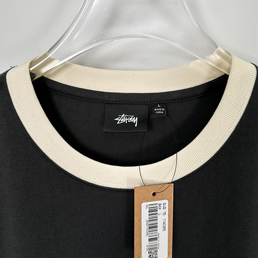 STUSSY SS25 HEAVY JERSEY CREW コントラストカラーのTシャツ