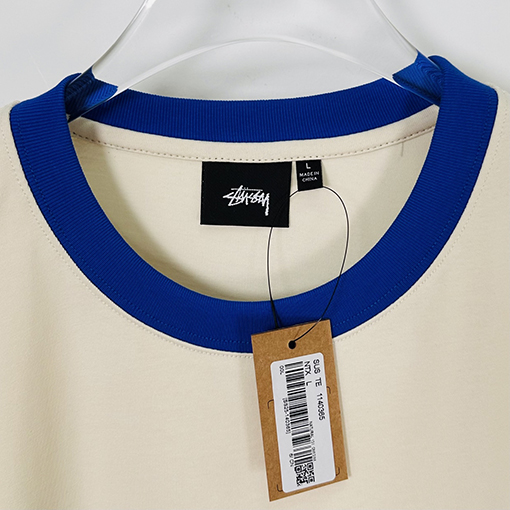 STUSSY SS25 HEAVY JERSEY CREW コントラストカラーのTシャツ