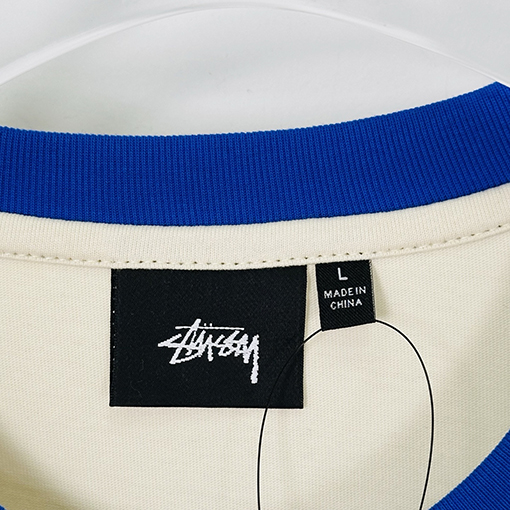 STUSSY SS25 HEAVY JERSEY CREW コントラストカラーのTシャツ