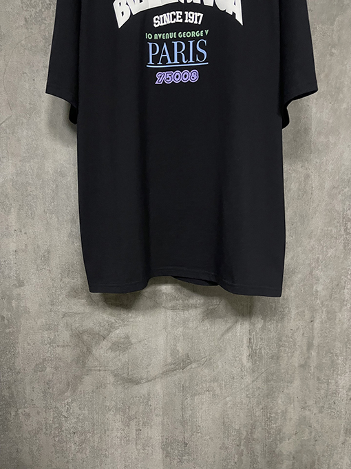 バレンシアガ25ss立体発泡ゴムプリント半袖Tシャツ