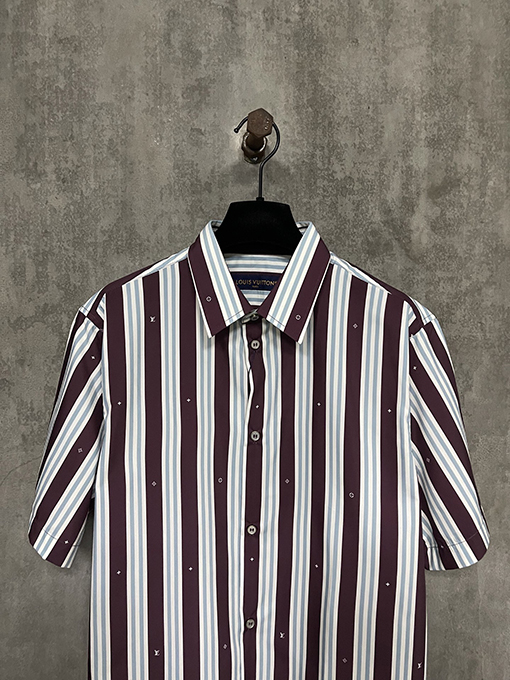 ルイヴィトン25SS LVストライプ半袖シャツ