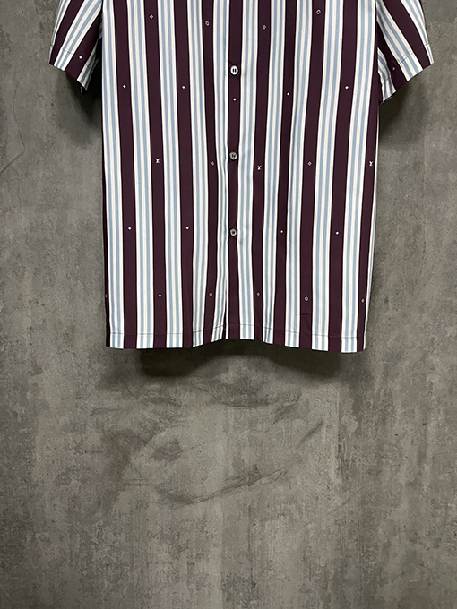 ルイヴィトン25SS LVストライプ半袖シャツ