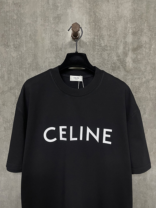 セリーヌ25ssクラシックロゴプリントヘビーポンド半袖Tシャツ