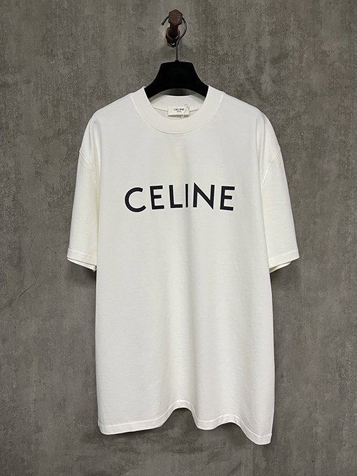 セリーヌ25ssクラシックロゴプリントヘビーポンド半袖Tシャツ
