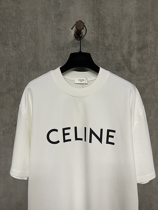 セリーヌ25ssクラシックロゴプリントヘビーポンド半袖Tシャツ