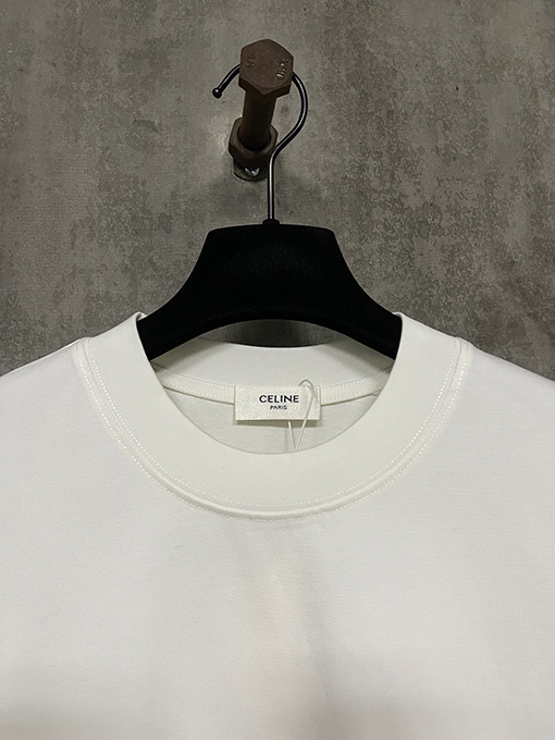 セリーヌ25ssクラシックロゴプリントヘビーポンド半袖Tシャツ