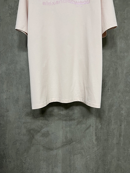 アレキサンダーワン25ssロゴオーバーレイプリントラウンドネック半袖Tシャツ
