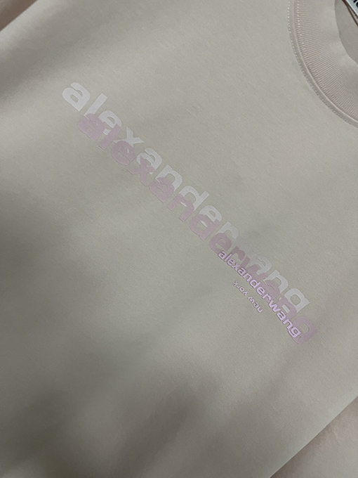 アレキサンダーワン25ssロゴオーバーレイプリントラウンドネック半袖Tシャツ