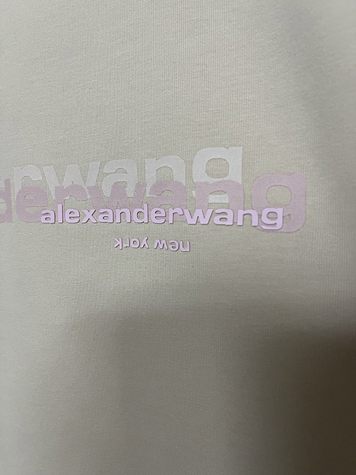 アレキサンダーワン25ssロゴオーバーレイプリントラウンドネック半袖Tシャツ