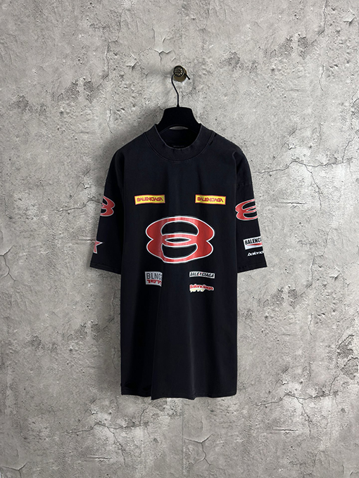 バレンシアガ ダブルサークルシリーズチームロゴ半袖Tシャツ