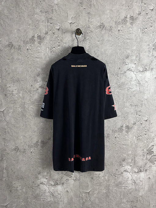 バレンシアガ ダブルサークルシリーズチームロゴ半袖Tシャツ