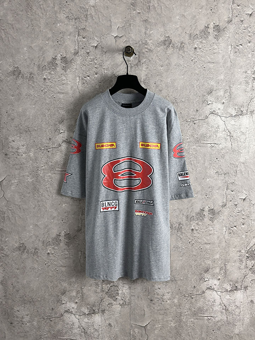 バレンシアガ ダブルサークルシリーズチームロゴ半袖Tシャツ