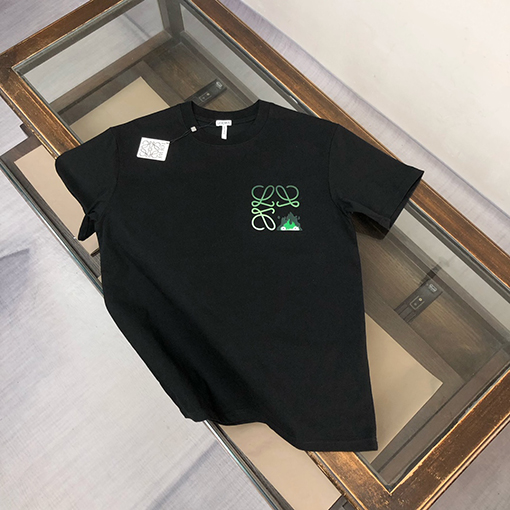 ロエベ 新しい前後ロゴロゴプリント半袖Tシャツ