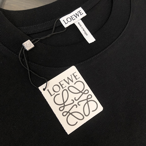 ロエベ 新しい前後ロゴロゴプリント半袖Tシャツ