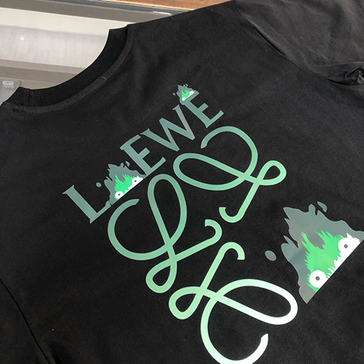 ロエベ 新しい前後ロゴロゴプリント半袖Tシャツ