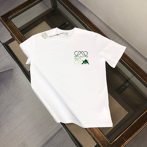 ロエベ 新しい前後ロゴロゴプリント半袖Tシャツ