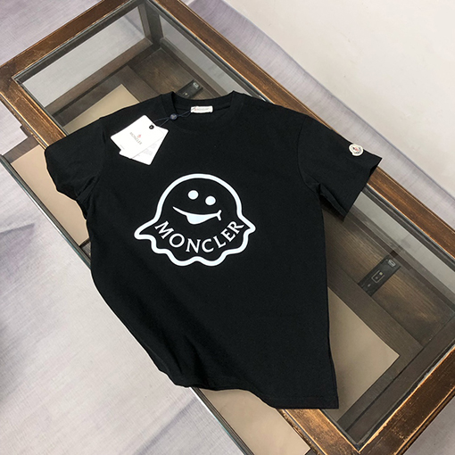 モンクレール ロゴ柄プリントラウンドネック半袖Tシャツ