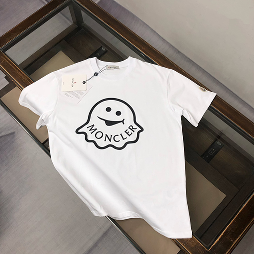 モンクレール ロゴ柄プリントラウンドネック半袖Tシャツ