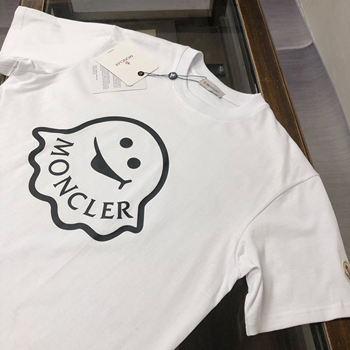 モンクレール ロゴ柄プリントラウンドネック半袖Tシャツ