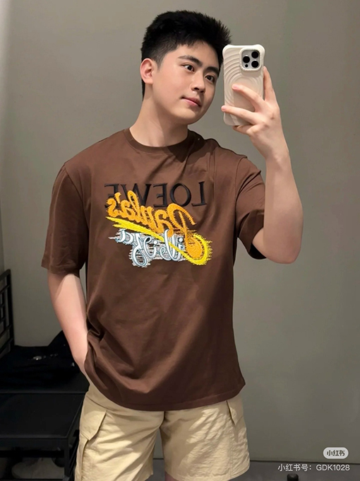 ロエベスーパーコピー 新しいシリーズ Paula’s 島のラウンドネック半袖Tシャツ