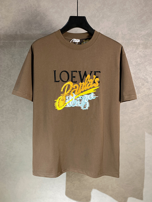 ロエベスーパーコピー 新しいシリーズ Paula’s 島のラウンドネック半袖Tシャツ