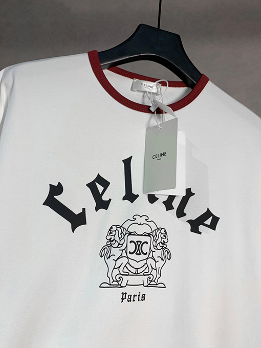 セリーヌ アルファベットロゴプリント半袖Tシャツ