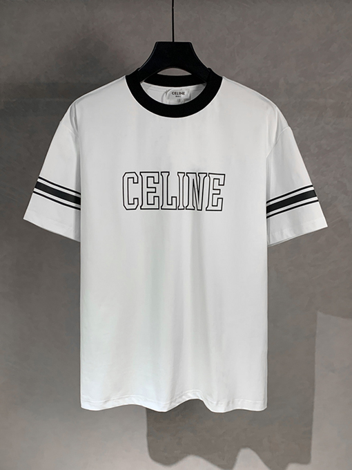セリーヌスーパーコピー アルファベットクルーネック半袖Tシャツ
