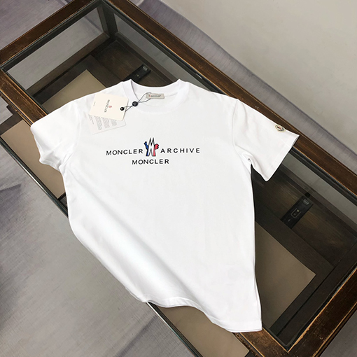 モンクレール ロゴ柄プリントラウンドネック半袖Tシャツ