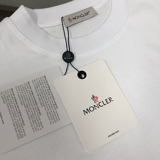 モンクレールコピー 前後のユニークなパターンプリント文字ロゴ半袖Tシャツ