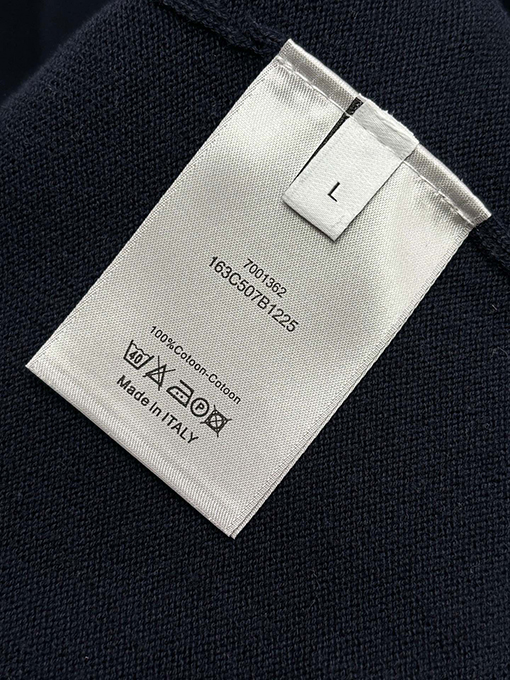 ディオール 刺繍スズランラペルニット半袖Tシャツ