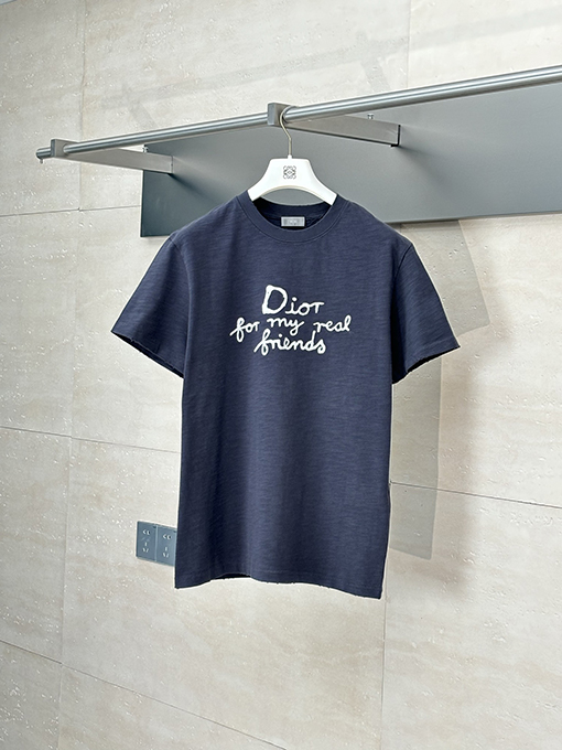 ディオール 新しい文字刺繍ロゴ半袖Tシャツ