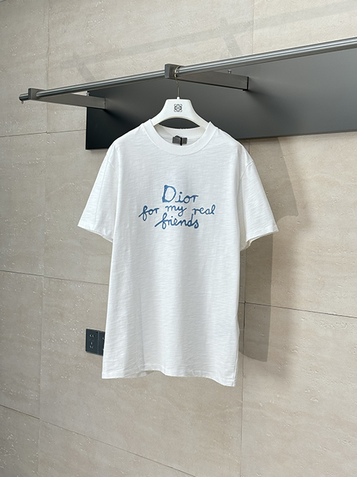 ディオール 新しい文字刺繍ロゴ半袖Tシャツ