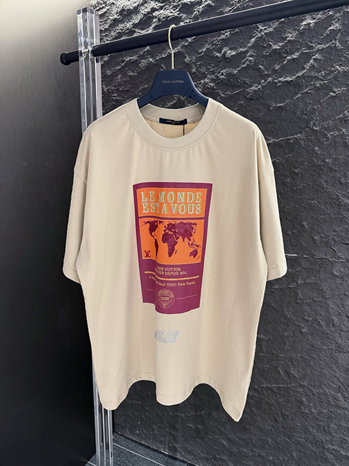 ルイヴィトンコピー 新しい地球のホットドリル半袖Tシャツ