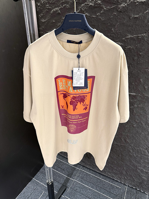 ルイヴィトンコピー 新しい地球のホットドリル半袖Tシャツ