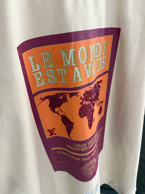ルイヴィトンコピー 新しい地球のホットドリル半袖Tシャツ