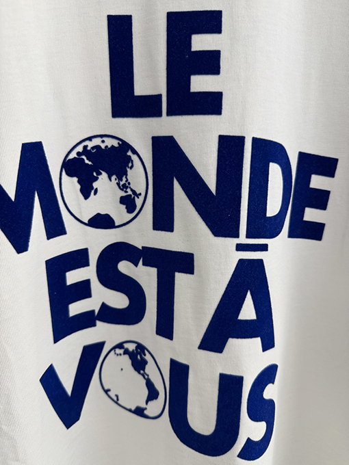 ルイヴィトン 新しい地球シリーズの植毛プリント半袖Tシャツ