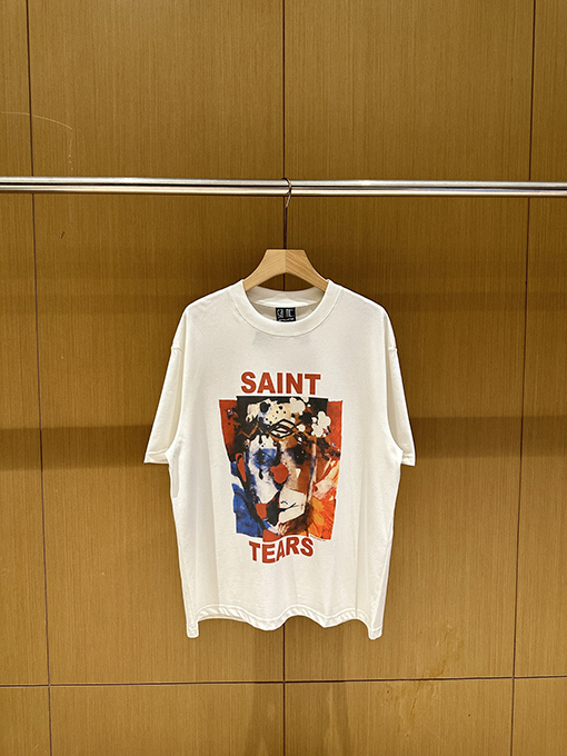セント マイケル ピエロプリントアメリカンカジュアルヴィンテージ半袖Tシャツ