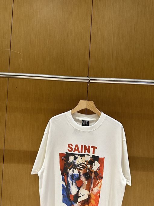セント マイケル ピエロプリントアメリカンカジュアルヴィンテージ半袖Tシャツ