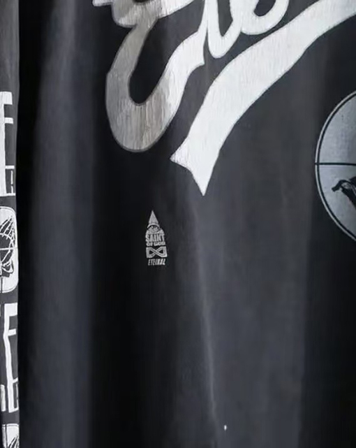 セント マイケル コラボレーションモデル水洗い古い破壊長袖Tシャツ