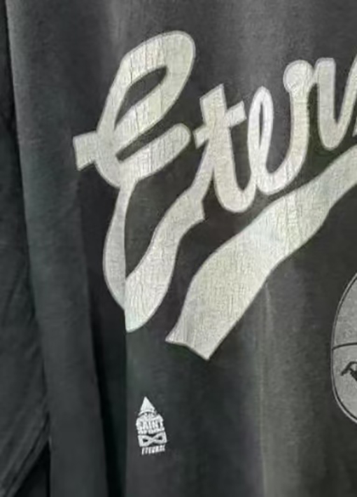 セント マイケル コラボレーションモデル水洗い古い破壊長袖Tシャツ