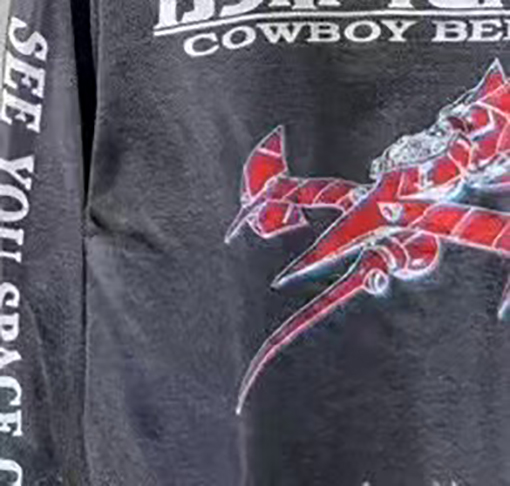 セント マイケル デニムウォッシュ破壊長袖Tシャツ