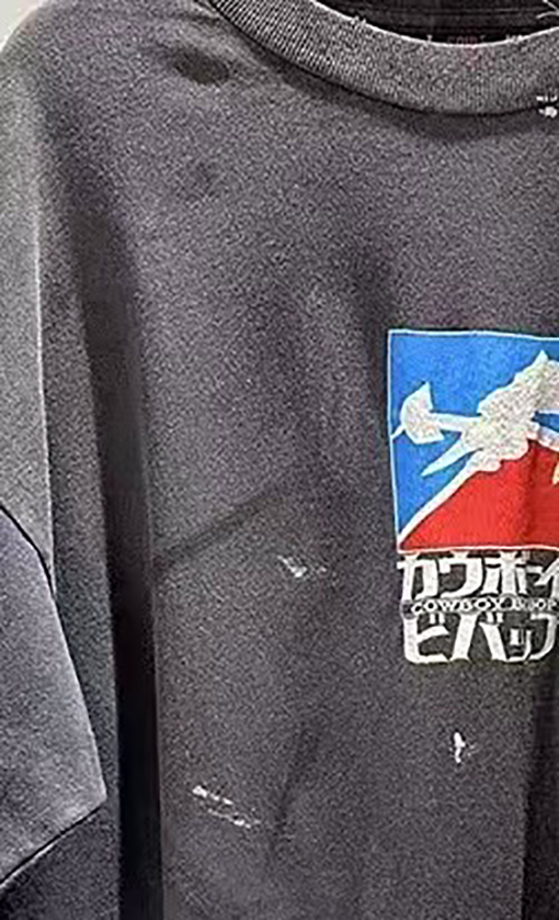 セント マイケル デニムウォッシュ破壊長袖Tシャツ