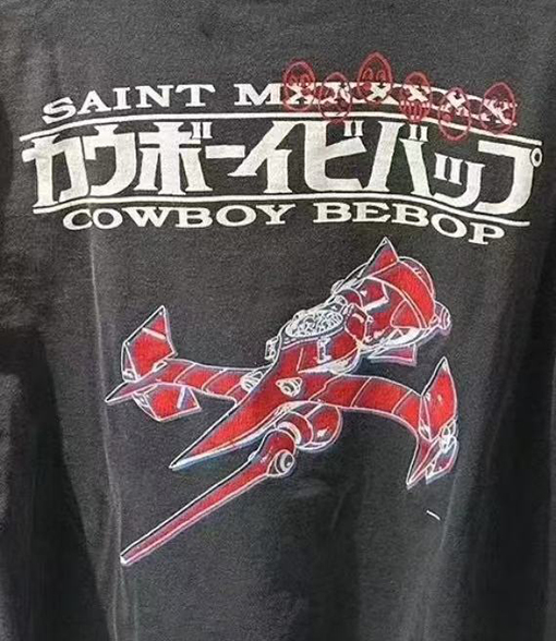 セント マイケル デニムウォッシュ破壊長袖Tシャツ