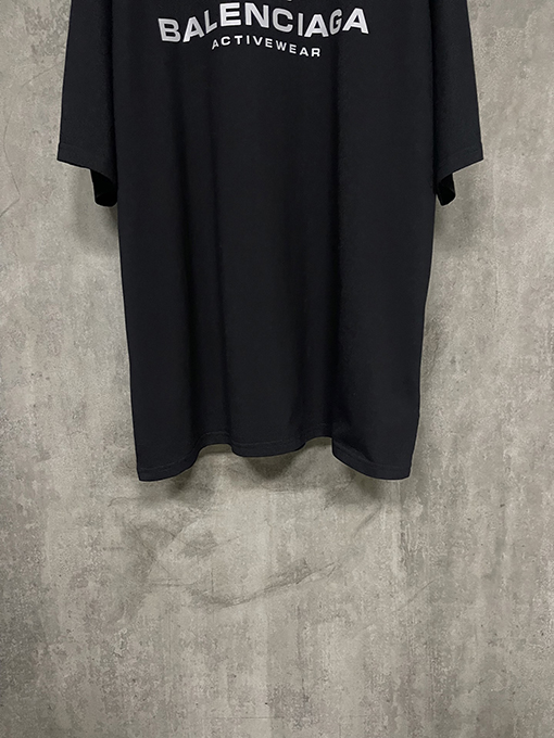 バレンシアガ Ib スローガン反射プリント半袖Tシャツ