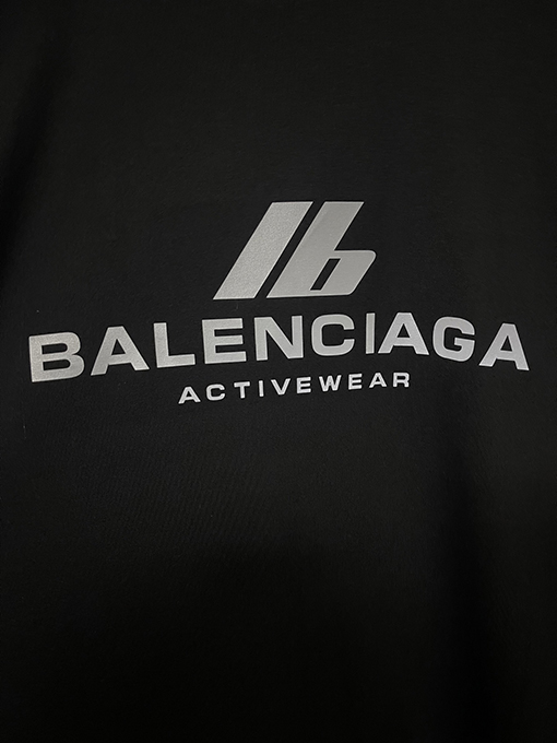 バレンシアガ Ib スローガン反射プリント半袖Tシャツ