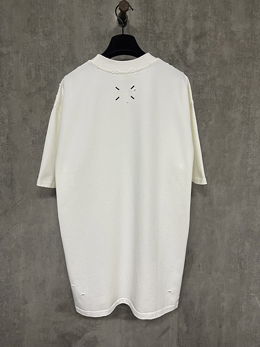 マルタンマルジェラ 新しい前後4点刺繍穴重いポンド半袖Tシャツ